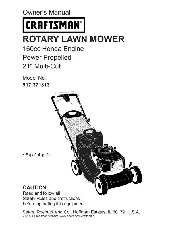 Owner s Manual Sears Craftsman 21
