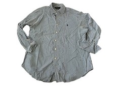 Ralph Lauren Men's Button Front Dress Shirt 16 1/2 32/33 Blue White Striped