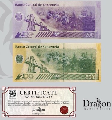 Venezuela 500 & 200 Digitales qty 1 2023 UNC Set million