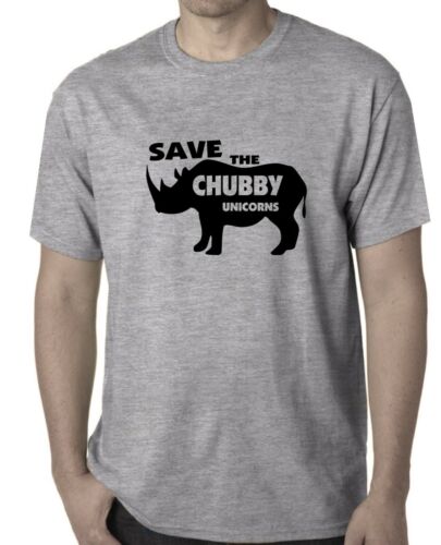 Funny T-Shirt Save the chubby Unicorns Tee cool T shirts singlets Aussie Rhino - Picture 20 of 30