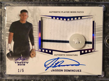2019 Leaf Trinity Jasson Dominguez Jumbo Button Patch Auto 1/5 Nice Card