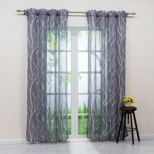 Gardinen mit Ösen/Schlaufen/Kräuselband Vorhang Voile Dekoschals Transparent A-2 - Bild 4 von 32
