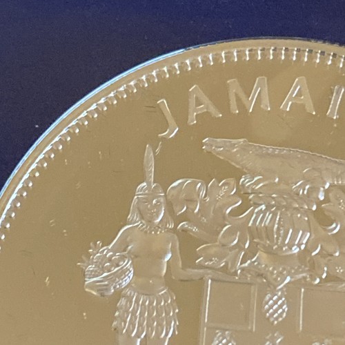 1978 Jamaica Huge Sterling Silver (.925) Proof $10 People Unity 42.8 gram 45mm - Picture 5 of 8