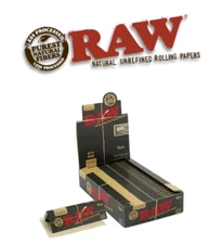 🍃 24 X 1 1/4 (1.25) RAW CLASSIC BLACK NATURAL UNREFINED ROLLING PAPERS 🍃😎🍃