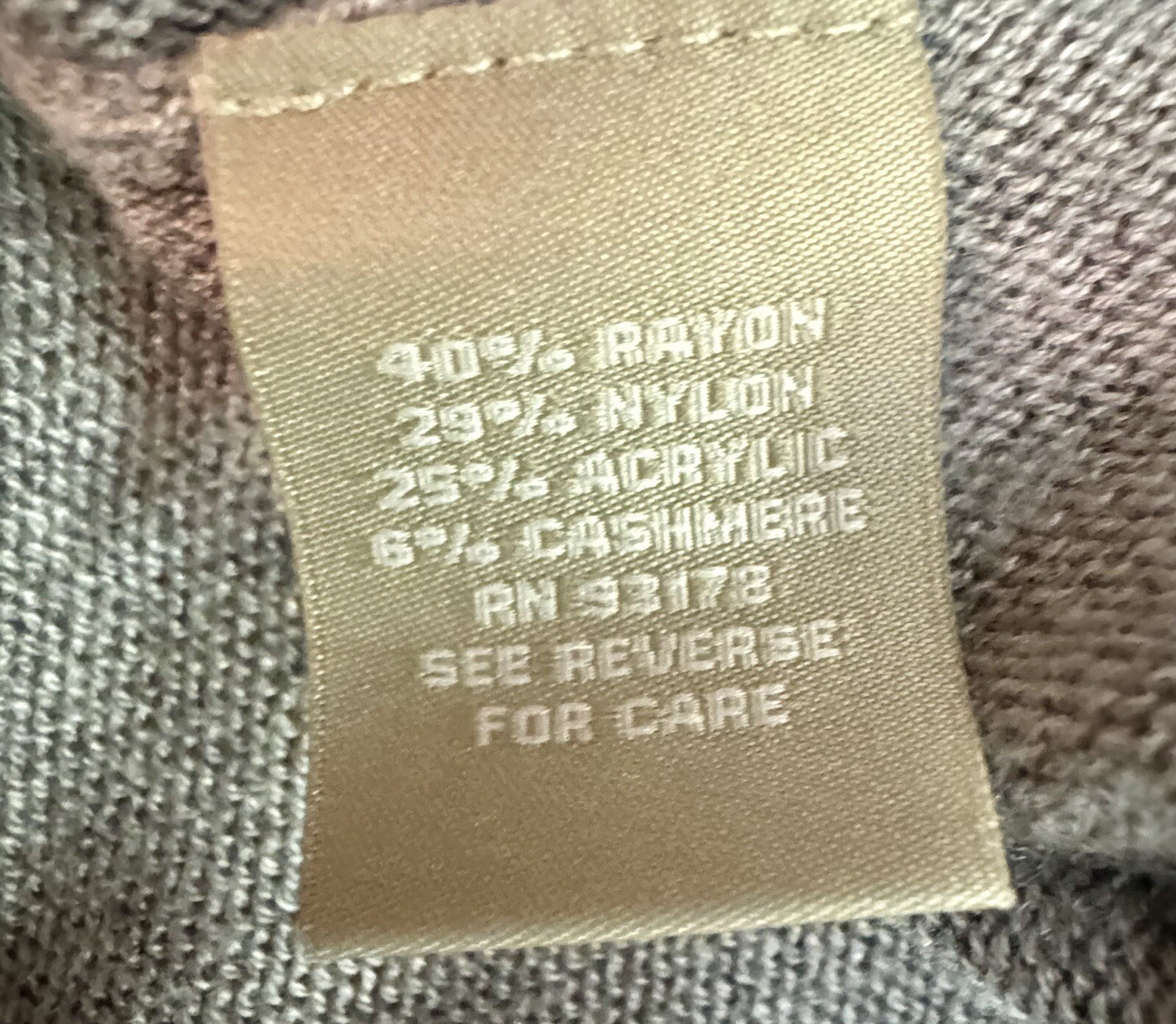 JOAN VASS STUDIO Size (L)  Cashmere Blend Tunic Sweater Heather Gray Back Zipper