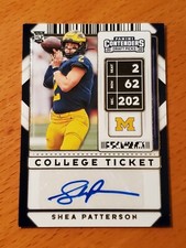 2020 Contenders Draft  #147 Shea Patterson Michigan Rookie QB Auto