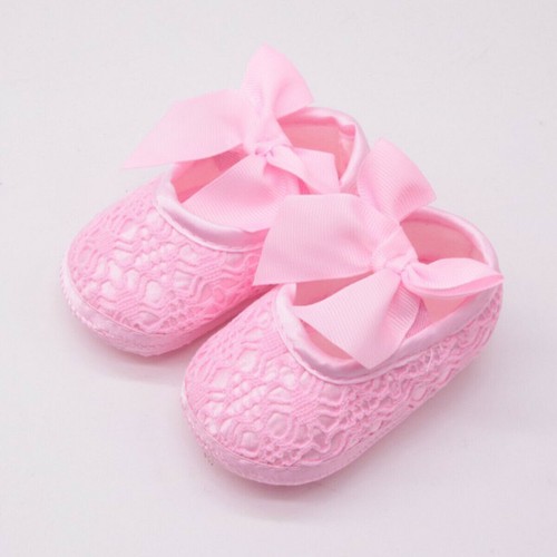 Newborn Baby Girls Princess Bow Shoes Soft Sneakers Prewalker Anti-slip Shoes - Picture 5 of 12