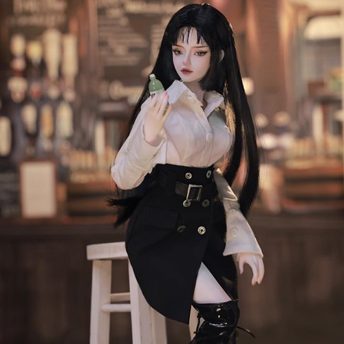 1/4 BJD Puppe Komplettset Mädchen weiblich Körper Harz Ball gelenkt Gesicht Make-up Augen Perücke - Bild 4 von 7