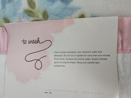 NOS Sears Harmony House 94% Rayon 6% Nylon SPRING SONG BLANKET--72" x 90" - Picture 5 of 6