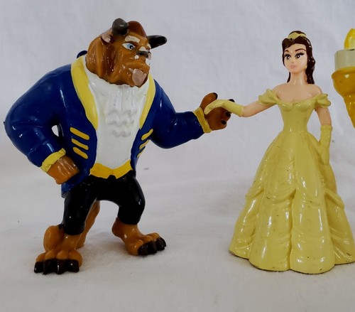 Lotto di (5) Figurine Vintage Applausi Disney La Bella e la Bestia PVC BELLE & BEAST - Foto 4 di 17