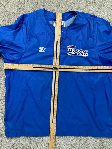 Starter Pro Line New England Patriots Jacket Men's Medium Blue Pullover VINTAGE - Picture 3 of 10
