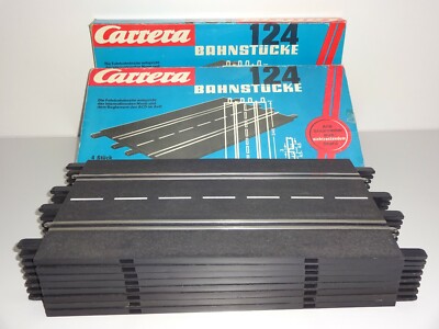 Carrera 124 Originalteile: 8 Schienen Gerade 20510 in 2 x OVP,  alle Zapfen dran