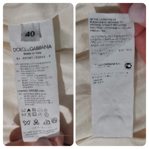 AUTHENTISCH Dolce&Gabbana Blumen Spitze getrimmt Elfenbein Beige Tweed Kleid & Jacke IT 40 - Bild 5 von 24
