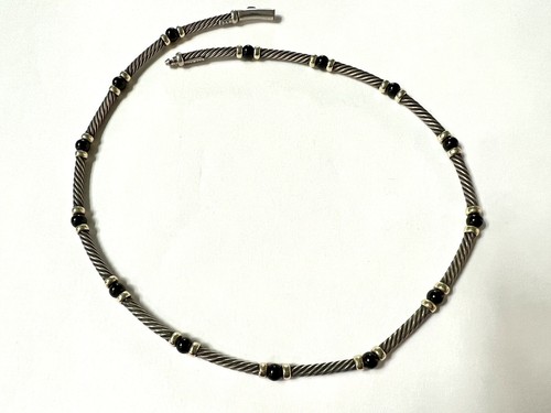 Rare David Yurman 14k/925 Choker w/Black Onyx - Picture 1 of 9