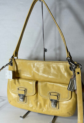 Coach 18996 Poppy Blue Wrinkled Leather Hippie Double Pocket