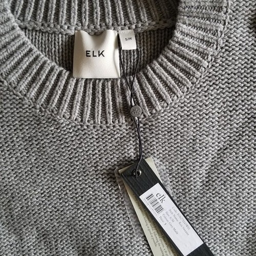 Elk Melbourne Australia Reis Grey Marle Knit Wool Blend Sweater NWT S/M - Picture 4 of 8