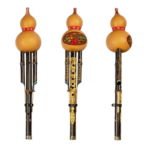 Bamboo Chinese Musical Instrument Handmade Gourd Flute for Gifts - Picture 6 of 12
