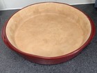 The Pampered Chef  Round 11”Deep Baker Roaster Pie Dish Stoneware & Cranberry