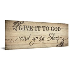 KREATIVE ARTS Vintage Canvas Wall Art Give It To God And Go To Sleep Sign,Mas...