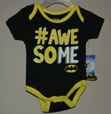NEW w/ Tags Superhero Awesome Batman DC Comics Newborn Romper 1pc. Bodysuit Baby