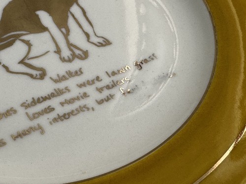 6er Set Gold Canape Teller ~ Anthropologie Home ~ Walter Chihuahua Hund - Bild 3 von 7