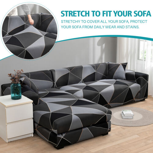 Stretch Sofa Covers Slipcover for L Shape Sectional Corner Sofa Couch Protector - Picture 52 of 167