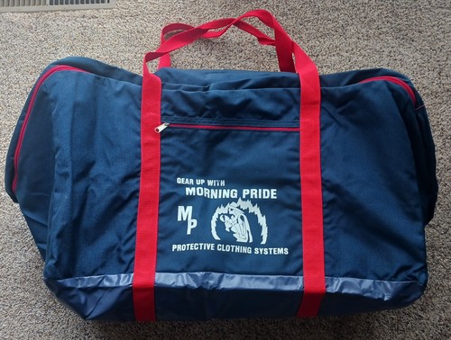 New 36" Blue & Red Morning Pride Canvas Equipment Clothing Duffel Bag - Picture 3 of 5