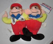 7" Tweedle Dee & Tweedle Dum Disney Store Bean Bags Alice In Wonderland w/ Tag 