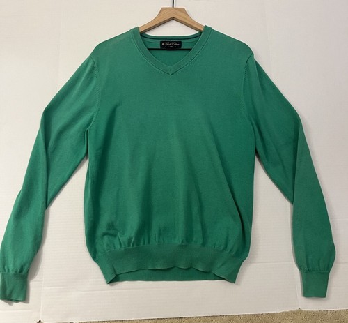 Brooks Brothers Herren Medium Supima Cotton Pullover Sweater Grün Weihnachten