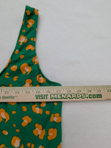 Tabitha Brown Target Women's Dress Size XL Green Orange Print Stretch Knit Midi - Picture 4 of 12