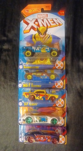 HOT WHEELS MARVEL X-MEN WAL-MART EXCLUSIVE SET LOT OF 5 MOMC - Picture 4 of 24