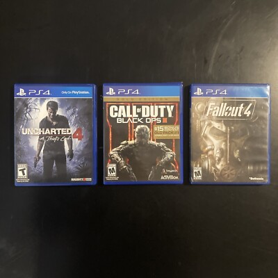 Playstation 4 Game Bundle, Fallout, Uncharted, Call Of Duty PS4