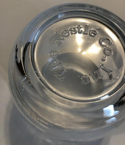 (2) Vintage 1970's The Nestle Co. Clear Etched Glass Globe World Coffee Mug 8 oz - Picture 6 of 10