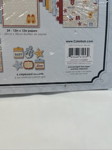 Colorbok Baby Boy Scrapbook Kit 24 Pages 12"X12" New Accents Stickers Punch-outs - Picture 9 of 9