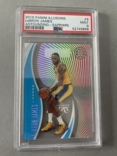 2019-20 Panini Illusions Astounding Sapphire #9 LeBron James Lakers PSA 9 MINT