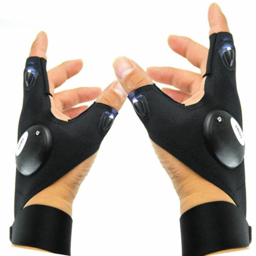 1Pair LED Light Finger Lighting Gloves Auto Repair Outdoors Flashing Artifact QU