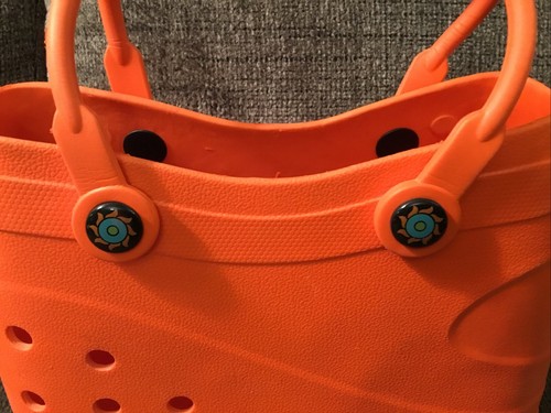 OPTARI SOL Orange Tote Croc Style Waterproof Beach Hand Bag With Handles NWOT - Picture 2 of 11
