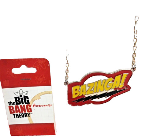 Big Bang Theory BAZINGA Necklace Ripple Junction Warner Bros. Adjustable 22" NOS