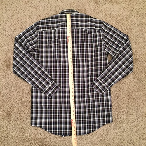 Buffalo David Bitton Shirt Mens Medium Slim Black Plaid Long Sleeve Button Up  - Picture 5 of 12