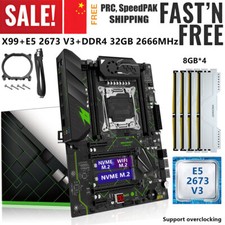 X99 Motherboard LGA 2011-3 w/ Xeon E5 2673 V3 32G DDR4 2666MHz RAM M.2 NVME WIFI