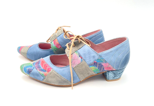Maciejka Women’s Size 36/US 5 pink blue and green Vintage retro pointy toe shoes - Picture 2 of 12