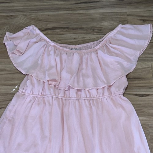 Forgotten Grace SZ XL NWT Pastel Pink Peasant Layered Dress Lightweight Elastic - Picture 4 of 6