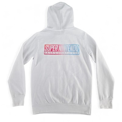 Super Nintendo Mens Small Hoodie White Pullover Sweater Drawstring Pockets  | eBay