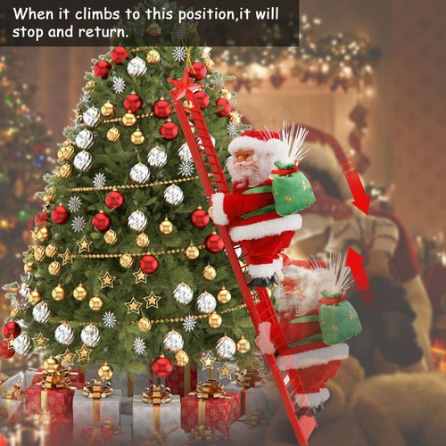 Animated Musical Santa Claus Electric Climbing Ladder Tree Christmas Decor Light - Picture 10 of 11