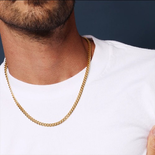 Cuban Chain Curb Necklace GP Men Women Punk Surgical Stainless Steel Link 3-11mm - Picture 7 of 20