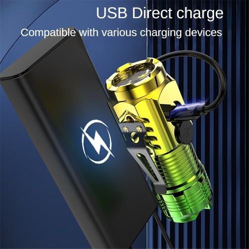 Mini LED Taschenlampe USB Wiederaufladbare Clip Lampe 5 Modi Magnetische Taschenlampe für Camping - Bild 7 von 19