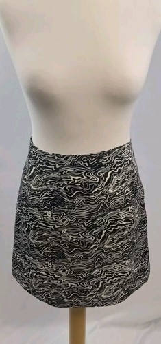 Black And White A-line Mini Skirt Size 10 - Picture 2 of 12