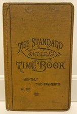 Vtg Boorum & Pease 586 Standard Cut Leaf Time Book Partially Used Jean Ann Coal