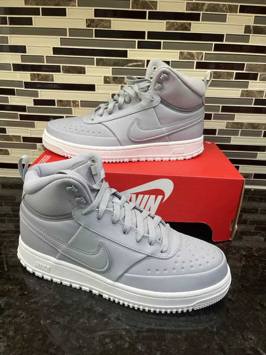 New MENS Nike COURT VISION MID WINTER Sneakers Wolf Grey White DR7882 001 Sz 9