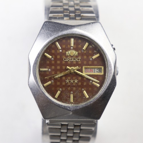 Reloj ORIENT 3 Estrellas Cristal 0S469C056 Automático 21J Raro Esfera Estampada Día/Fecha - Imagen 1 de 21